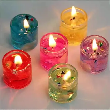 Crystal Jelly Smokeless Candles 6 Pcs